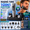 Masina de Tuns Barba si Parul 10 in 1, RapidCut, Autonomie 90 min, Nas, Urechi, Suport, Acumulator
