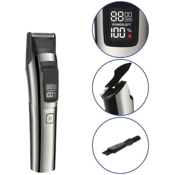 Masina de Tuns Barba si Parul 10 in 1, RapidCut, Autonomie 90 min, Nas, Urechi, Suport, Acumulator