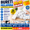10+10 GRATIS Bureti magici melamina -  2x6x10cm, Alb