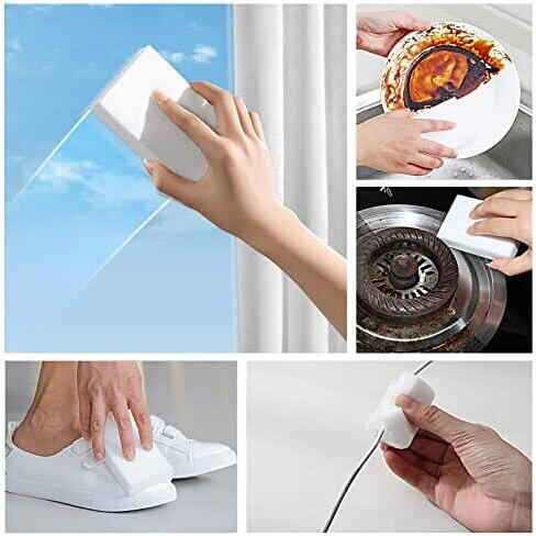 10+10 GRATIS Bureti magici melamina -  2x6x10cm, Alb