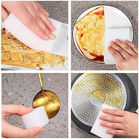 10+10 GRATIS Bureti magici melamina -  2x6x10cm, Alb