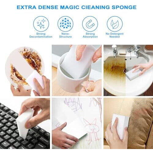 10+10 GRATIS Bureti magici melamina -  2x6x10cm, Alb