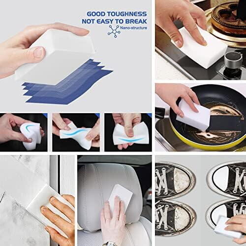 10+10 GRATIS Bureti magici melamina -  2x6x10cm, Alb