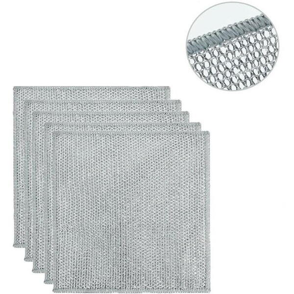 5+5 GRATIS Lavete multifuncționale din microfibra metalica, 20x20cm