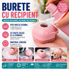 1+1 GRATIS Burete de baie din silicon cu dozator, Mini Soft Brush, reutilizabilla, pentru adulti, copii, animale de companie, Roz