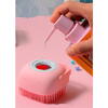1+1 GRATIS Burete de baie din silicon cu dozator, Mini Soft Brush, reutilizabilla, pentru adulti, copii, animale de companie, Roz