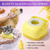 1+1 GRATIS Burete de baie din silicon cu dozator, Mini Soft Brush, reutilizabilla, pentru adulti, copii, animale de companie, Galben