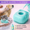 1+1 GRATIS Burete de baie din silicon cu dozator, Mini Soft Brush, reutilizabilla, pentru adulti, copii, animale de companie, Turcoaz