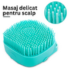 1+1 GRATIS Burete de baie din silicon cu dozator, Mini Soft Brush, reutilizabilla, pentru adulti, copii, animale de companie, Turcoaz