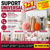 1+1 GRATIS Suport pentru baie, multifunctional, prindere cu banda dublu adeziv, Alb