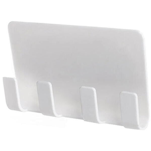 1+1 GRATIS Suport pentru baie, multifunctional, prindere cu banda dublu adeziv, Alb