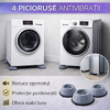1+1 GRATIS Set 4 picioruse, anti-zgomot si antiderapante, suporti amortizare vibratii masina de spalat, amortizoare uscator de rufe, frigider