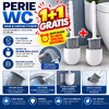 1+1 GRATIS Perie de WC cu cap flexibil, cu suport, prindere pe perete cu sistem banda adeziva inclus
