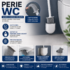 1+1 GRATIS Perie de WC cu cap flexibil, cu suport, prindere pe perete cu sistem banda adeziva inclus