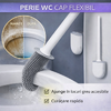 1+1 GRATIS Perie de WC cu cap flexibil, cu suport, prindere pe perete cu sistem banda adeziva inclus