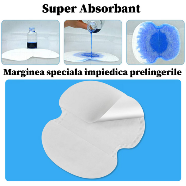 10+10 GRATISTampoane Absorbante Anti Transpiratie pentru axila, autoadezive, Unisex