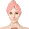 1+1 GRATIS Prosop pentru uscarea parului, tip Turban, din microfibra, Corai