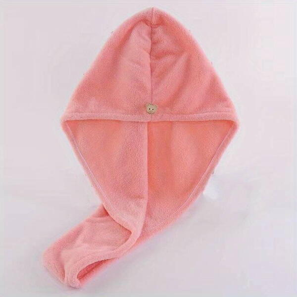 1+1 GRATIS Prosop pentru uscarea parului, tip Turban, din microfibra, Corai