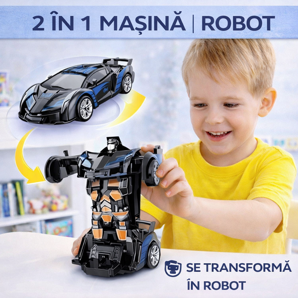 1+1 GRATIS Masinuta AutoRobot care se transforma in robot, 3+ Ani