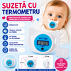 1+1 GRATIS Suzeta cu termometru pentru bebelusi, cu protectie, Bleu
