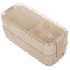 1+1 GRATIS Cutie de pranz alimentara, Lingura si Furculita Incluse, 750 ml, Bej, Din Material Ecologic