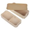 1+1 GRATIS Cutie de pranz alimentara, Lingura si Furculita Incluse, 750 ml, Bej, Din Material Ecologic