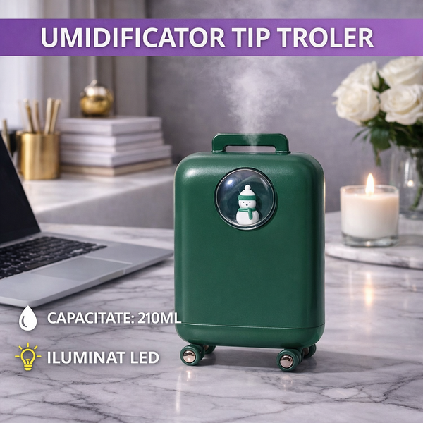 1+1 GRATIS Umidificator de aer cu ultrasunete, 210ML, cu iluminat LED, pentru casa si birou STH-5