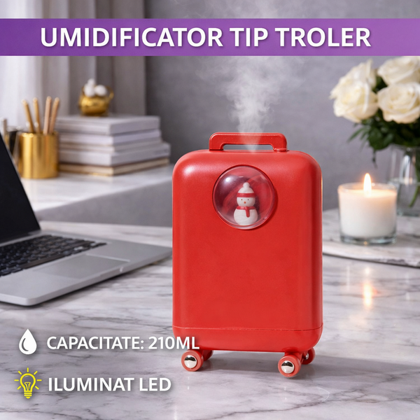1+1 GRATIS Umidificator de aer cu ultrasunete, 210ML, cu iluminat LED, pentru casa si birou STH-47
