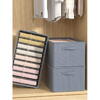 1+1 GRATIS Organizator imbracaminte cu 9 compartimente pentru blugi, pulovere, camasi, 44x30x20 Gri