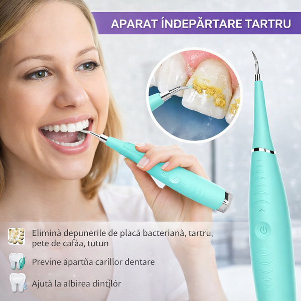 1+1 GRATIS Dispozitiv electric pentru indepartarea depunerilor de tartru, Turcoaz