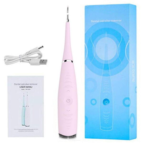 1+1 GRATIS Dispozitiv electric pentru indepartarea depunerilor de tartru, Roz