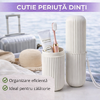 1+1 GRATIS Cutie protectie periuta si pasta de dinti, Ideal pentru calatorie, Alb