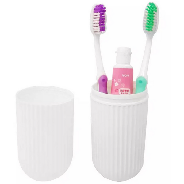 1+1 GRATIS Cutie protectie periuta si pasta de dinti, Ideal pentru calatorie, Alb