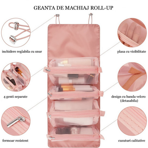 1+1 GRATIS Geanta pentru voiaj, organizator pentru cosmetice si machiaj