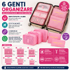 1+1 GRATIS Set 6 genti pentru organizare si depozitare valiza, Roz