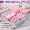 1+1 GRATIS Set 6 genti pentru organizare si depozitare valiza, Roz