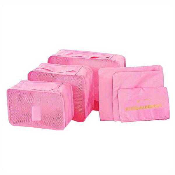 1+1 GRATIS Set 6 genti pentru organizare si depozitare valiza, Roz