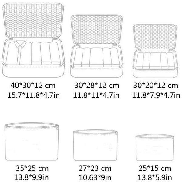 1+1 GRATIS Set 6 genti pentru organizare si depozitare valiza, Roz