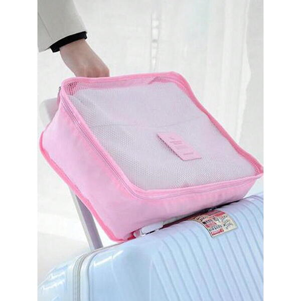 1+1 GRATIS Set 6 genti pentru organizare si depozitare valiza, Roz