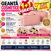 1+1 GRATIS Geanta cosmetice si parfumuri, cu maner, ideal geanta bagaj, Roz