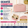 1+1 GRATIS Geanta cosmetice si parfumuri, cu maner, ideal geanta bagaj, Roz