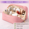 1+1 GRATIS Geanta cosmetice si parfumuri, cu maner, ideal geanta bagaj, Roz