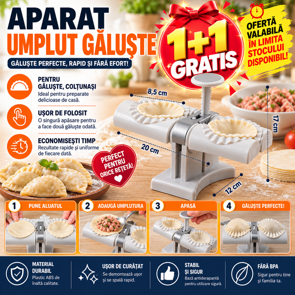 1+1 GRATIS Aparat pentru umplut galuste, coltunasi, ravioli