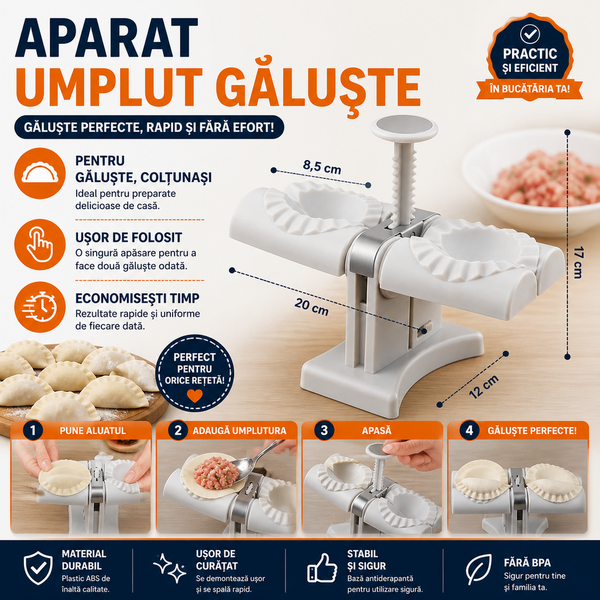 1+1 GRATIS Aparat pentru umplut galuste, coltunasi, ravioli