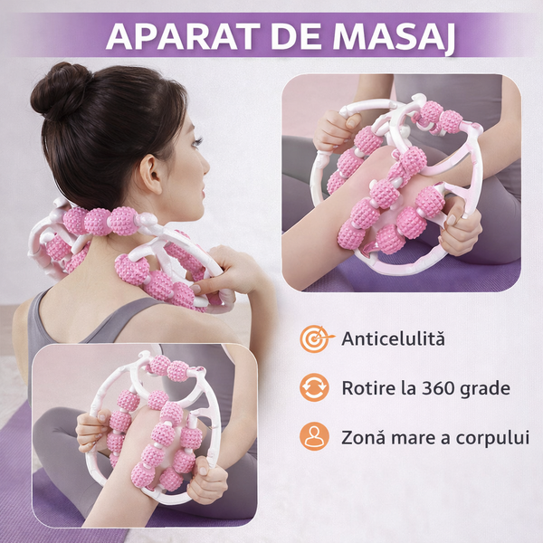 1+1 GRATIS Aparat de masaj pentru picioare, maini, gat, anticelulita, rola de relaxare musculara