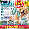 1+1 GRATIS Perie pentru ingrijirea animalelor de companie, indepartarea parului cazut, cu baza de autocuratare, piepteni tari si rola lipicioasa pentru scame, Verde