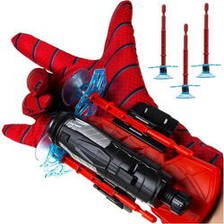 1+1 GRATIS Lansator de Sageti, Manusa lui SpiderMan, din material textil cu lansator si trei sageti, pentru copii
