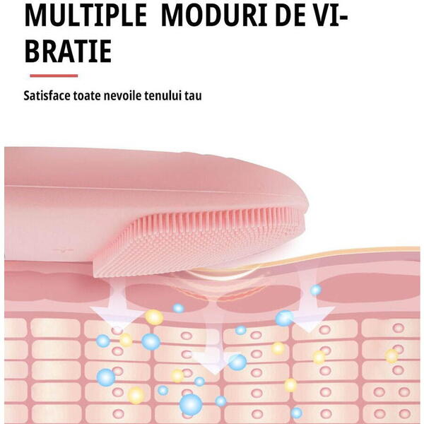1+1 GRATIS Dispozitiv de curatare faciala portabil, 12000 oscilatii/minut, viteza ajustabila, acumulator 400mAh, tehnologie cu ioni negativi STH-55