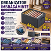 3+1 GRATIS Organizator imbracaminte cu 9 compartimente pentru blugi, pulovere, camasi, 44x30x20 Gri
