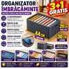 3+1 GRATIS Organizator imbracaminte cu 9 compartimente pentru blugi, pulovere, camasi, 44x30x20 Gri
